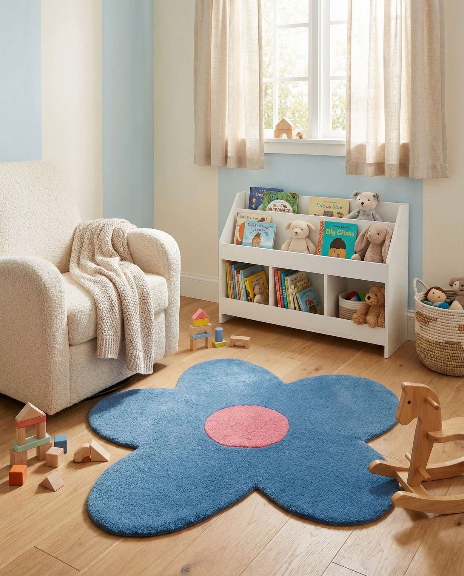 3' 1 x 3' 1 Happy Rugs Funky Flower Wool Round