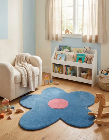 3' 1 x 3' 1 Happy Rugs Funky Flower Wool Round
