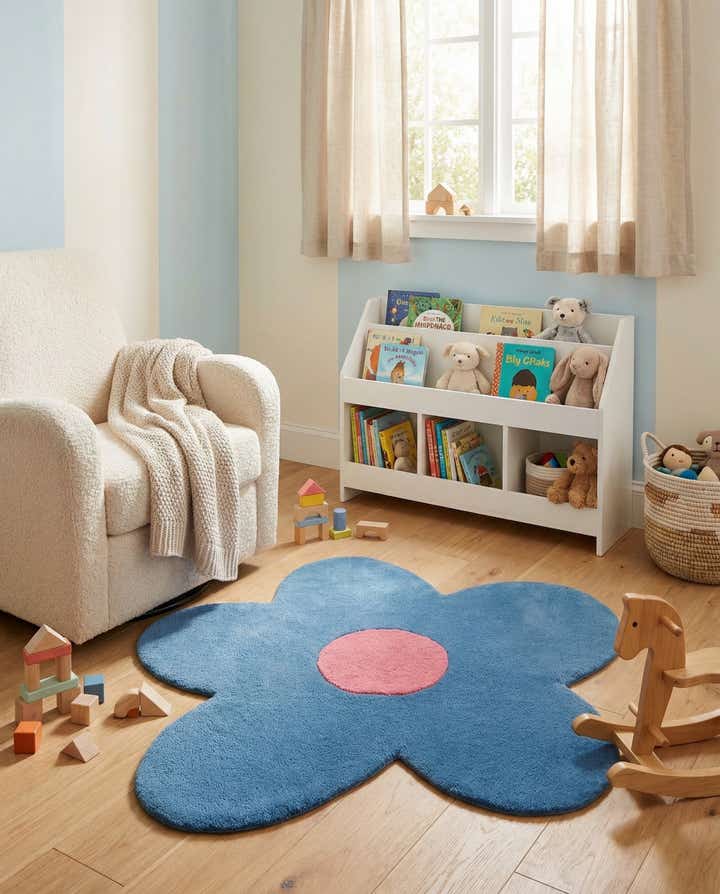 3' 1 x 3' 1 Happy Rugs Funky Flower Wool Round