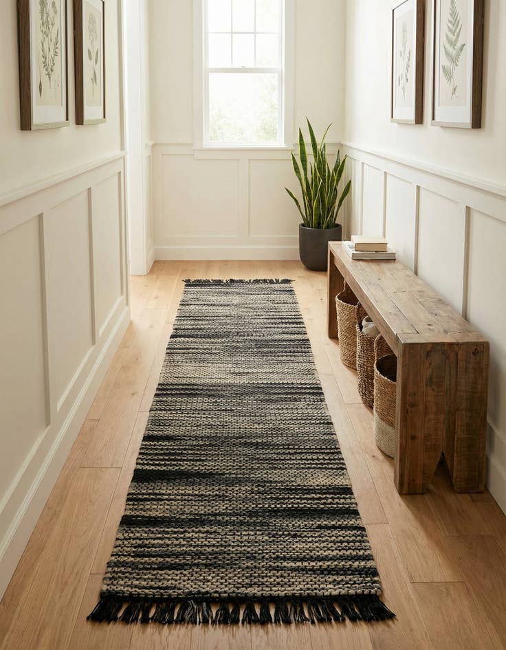 Detail image of  2' 7 x 12'  Hand Woven Chunky Jute Runner Rug