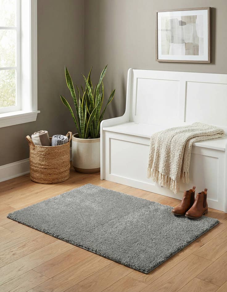 Detail image of  2' 2 x 3' Solid Frieze Rug