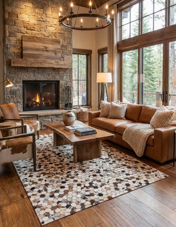 5' 1 x 8' 2 Cowhide Rug