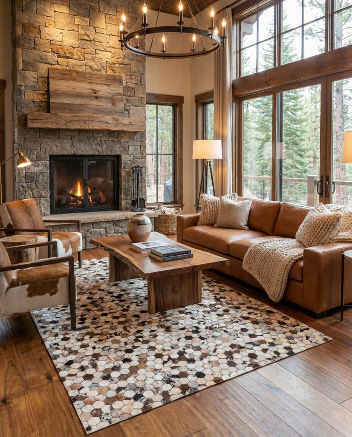 5' 1 x 8' 2 Cowhide Rug