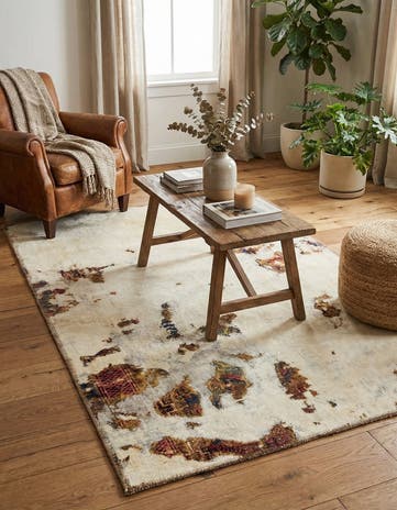 4' x 5' 9 Hand Knotted Ultra Vintage Persian Wool Rug