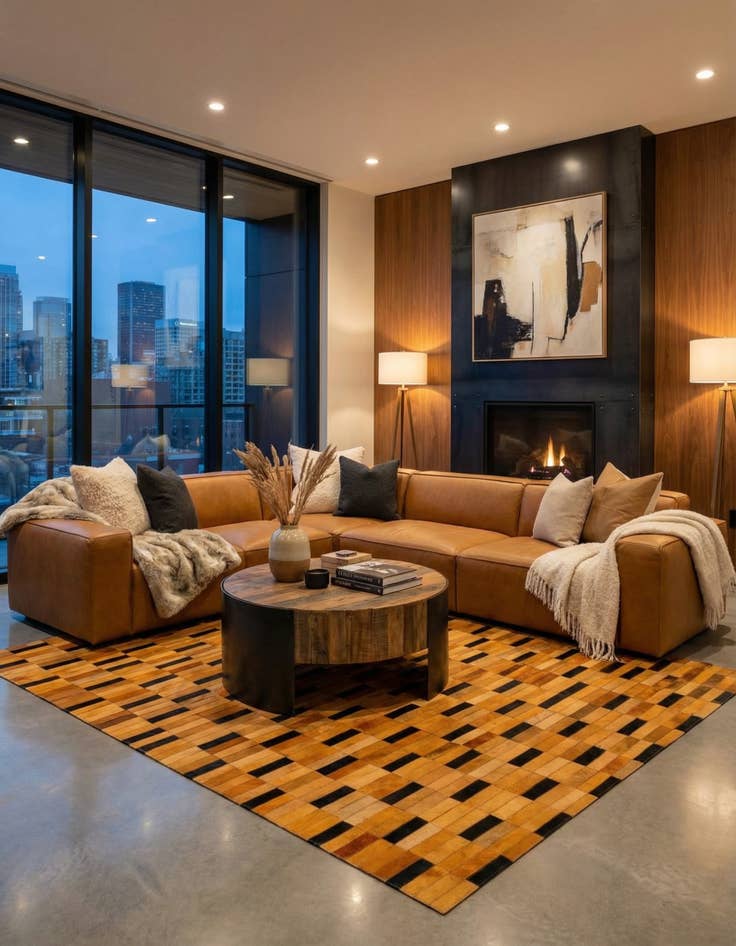 Detail image of 5' x 7' 11 Cowhide - Patchwork Rug