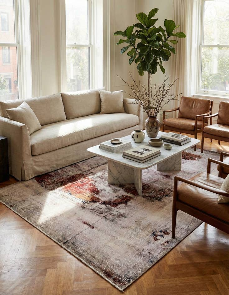 Detail image of 4' 5 x 8' 4  Hand Knotted Ultra Vintage Persian Wool Runner Rug