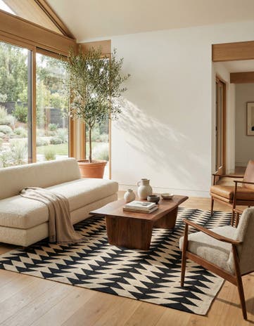 6' 9 x 9' 6 Hand Woven Kilim Modern Wool Rug