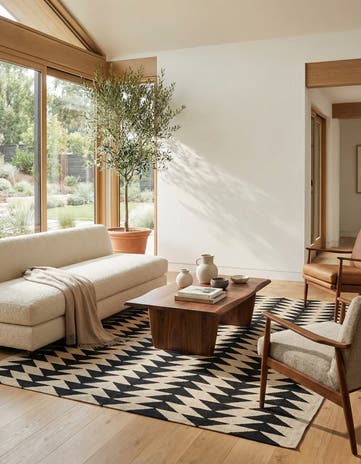 6' 9 x 9' 6 Hand Woven Kilim Modern Wool Rug