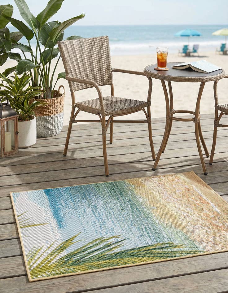 Detail image of  2' x 3'  Washable Coastal Indoor / Outdoor Rug