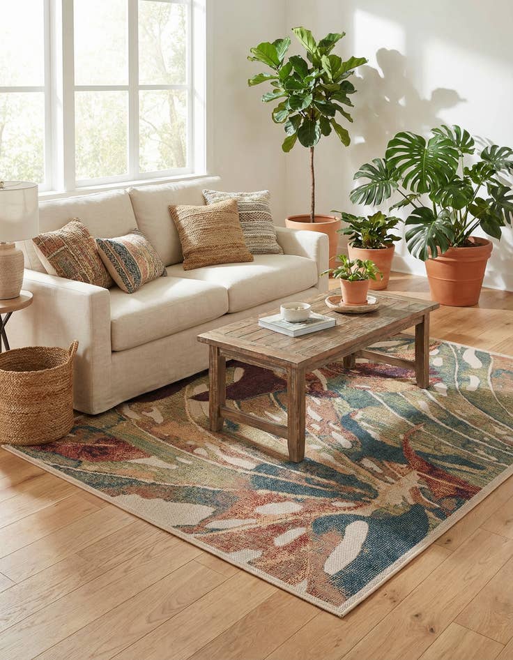 Detail image of 5' 3 x 7' 7  Washable Baja Indoor / Outdoor Rug