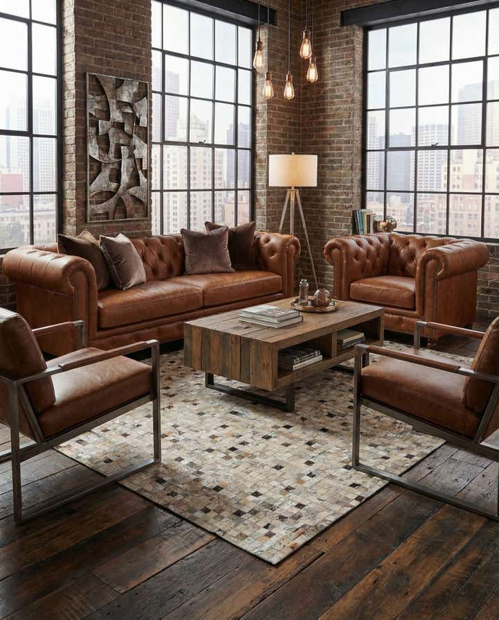 5' 4 x 7' 6 Cowhide Stocks Rug