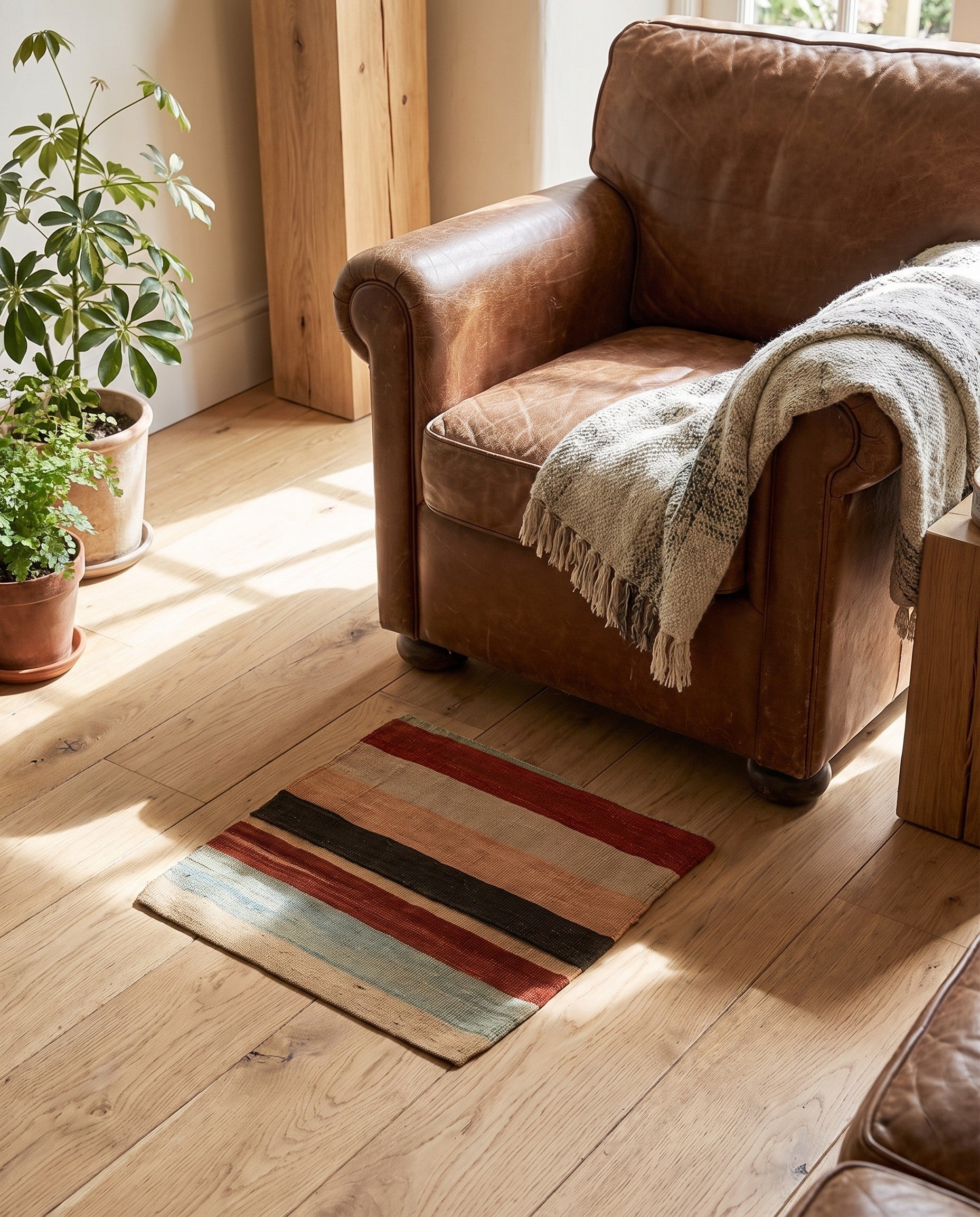 1' 7 x 1' 7 Hand Woven Pillow Wool Square Rug