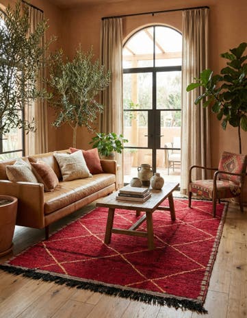 5' 2 x 8' 8 Hand Knotted Moroccan Wool Rug