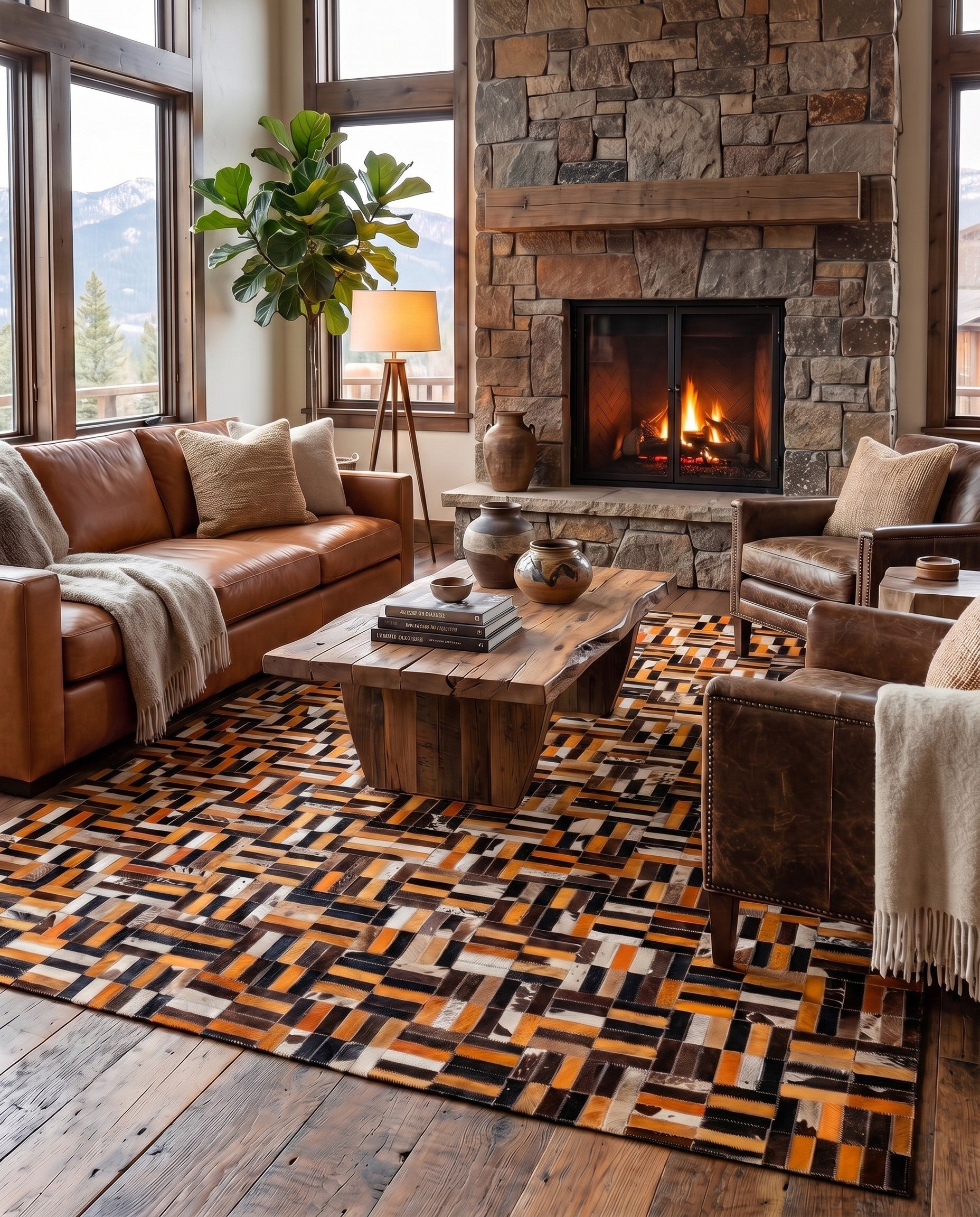 4' 11 x 7' 10 Cowhide - Patchwork Rug