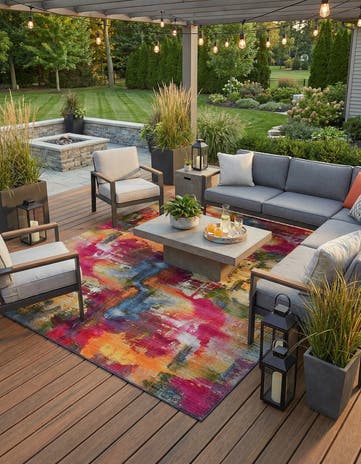 10' x 12' 2 Easy-Clean Modern Indoor / Outdoor Rug