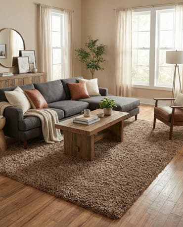  7' x 10' Solid Shag Rug