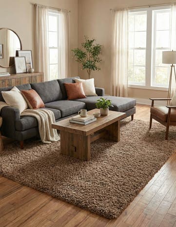 7' x 10' Solid Shag Rug