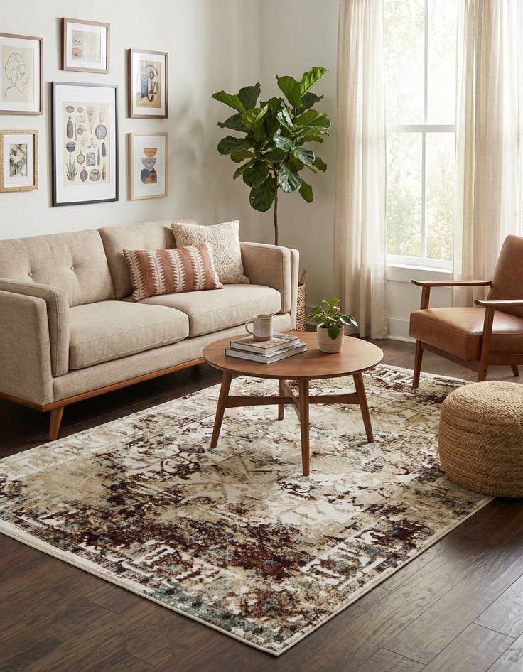 Detail image of 5' 3 x 8' Nain Design Rug