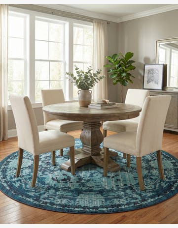 8' x 8' Washable Fleur Round Rug