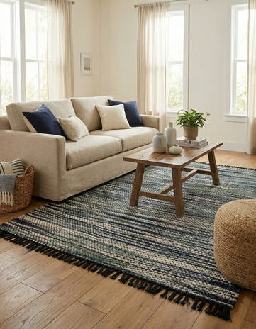 5' 1 x 8' Hand Woven Chunky Jute Rug