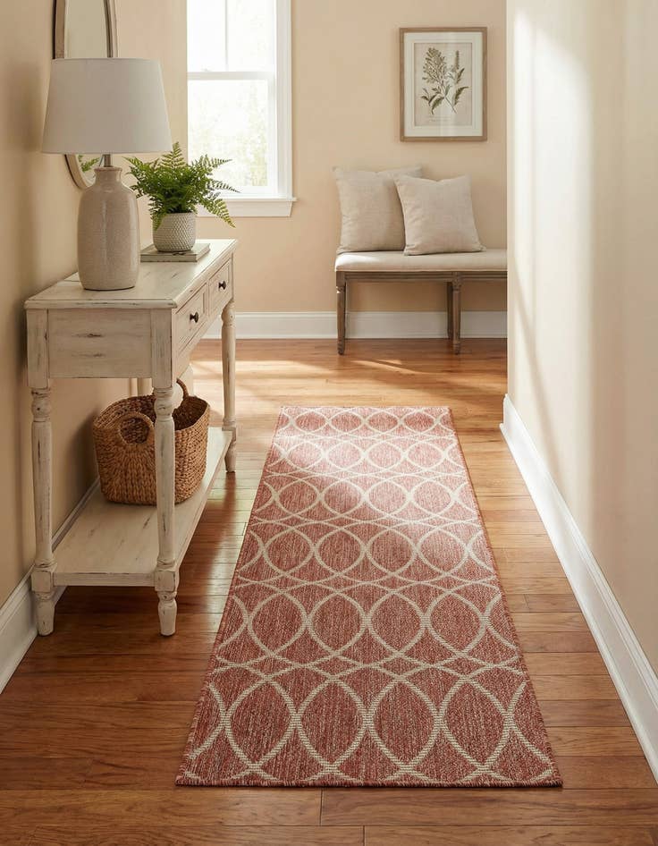 Detail image of 2' x 6'  Washable Trellis Indoor / Outdoor Runner Rug