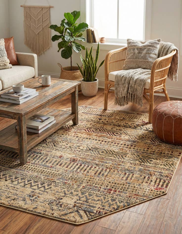 Detail image of 5' 3 x 5' 3 Saturn Octagon Rug