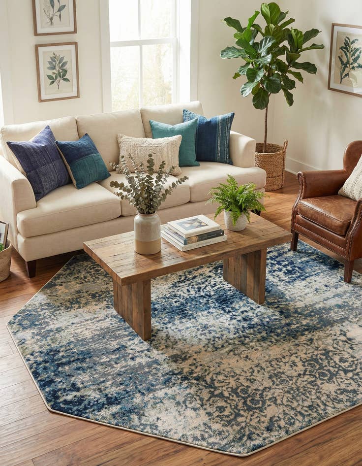 Detail image of 5' 3 x 5' 3 Ethereal Octagon Rug