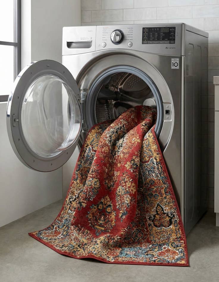 Detail image of  6' x 9'  Washable Traditional Indoor / Outdoor Rug