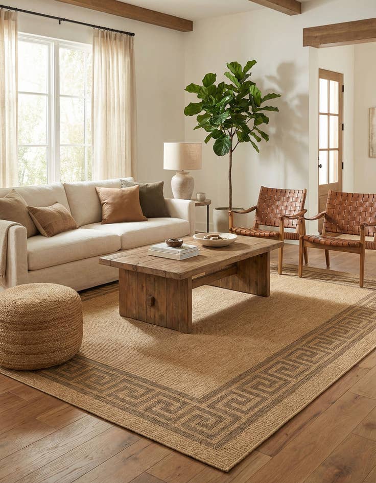 Detail image of 8' x 11' 4 Easy-Clean Border Indoor / Outdoor Rug