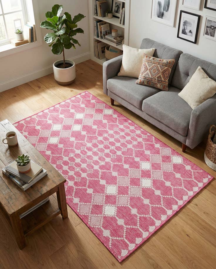 Detail image of 3' x 5' 3 Easy-Clean Lattice Indoor / Outdoor Rug