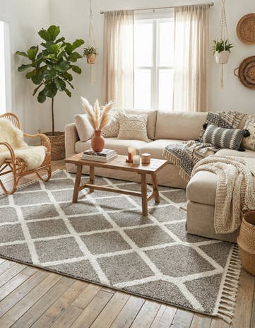 Gray Boho Rug