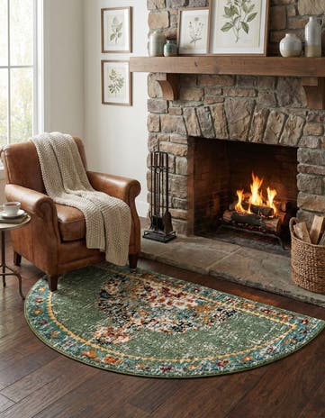 Green Madeline Hearth Rug