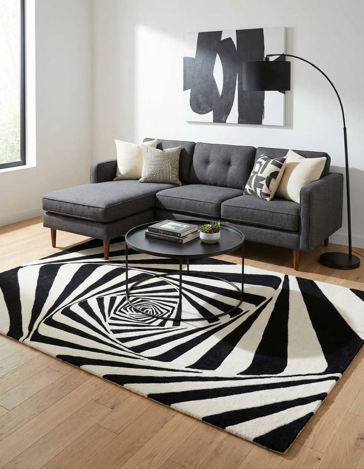 Detail image of 4' 1 x 6' 1 Vortex Wool Rug