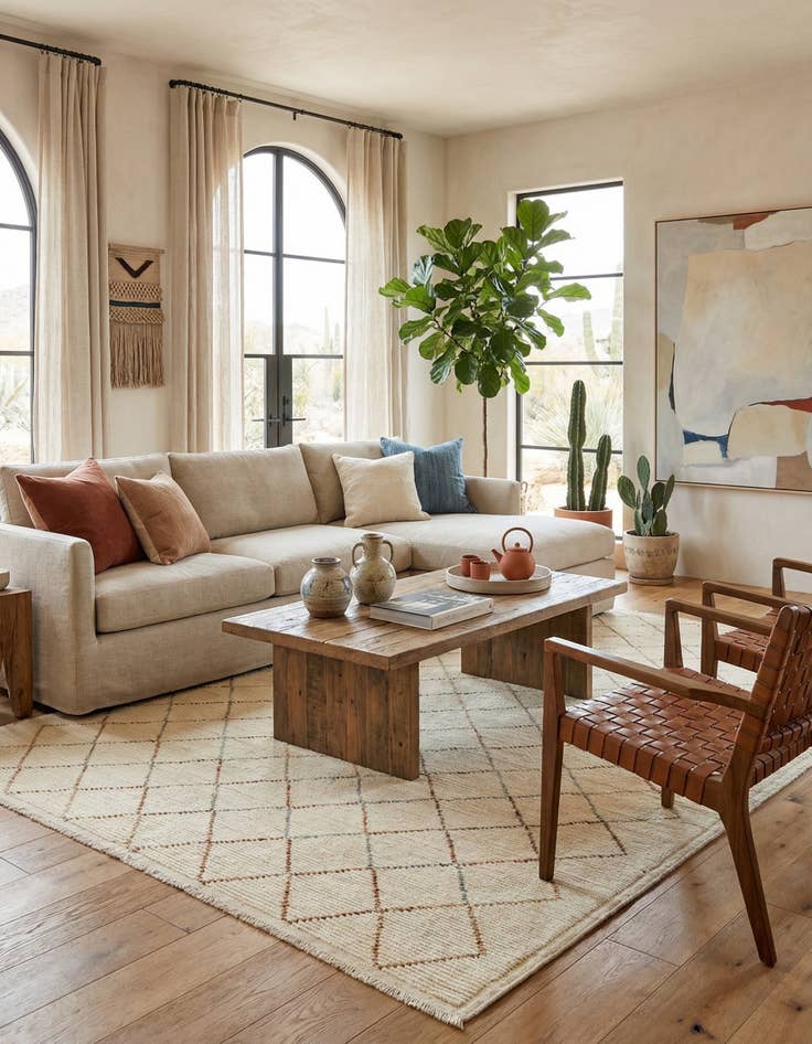 Detail image of  9' 6 x 13'  Hand Knotted Moroccan Wool Rug