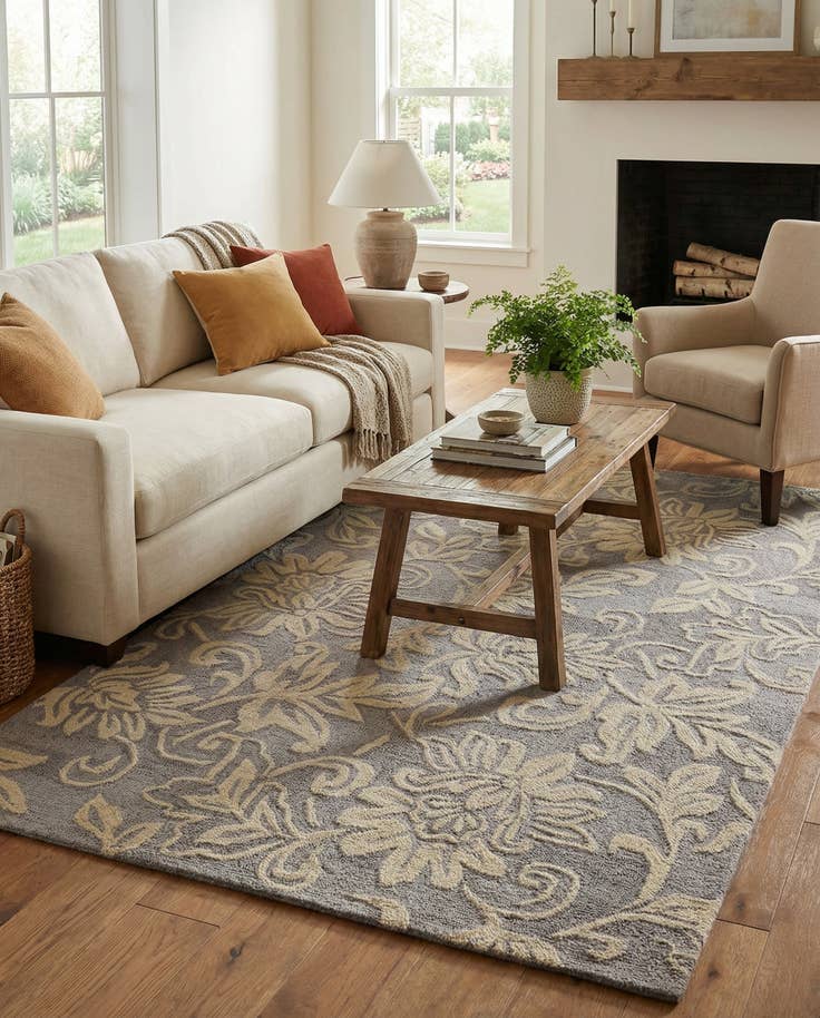 Detail image of 5' x 8' Agra Wool Rug