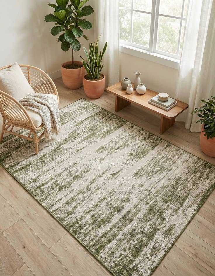 Detail image of 5' 3 x 8'  Washable Modern Indoor / Outdoor Rug