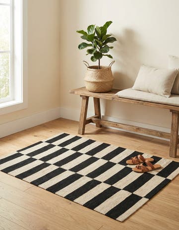 2' 8 x 3' 9 Hand Woven Kilim Modern Wool Rug
