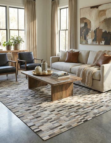 5' 3 x 8' Cowhide Stocks Rug