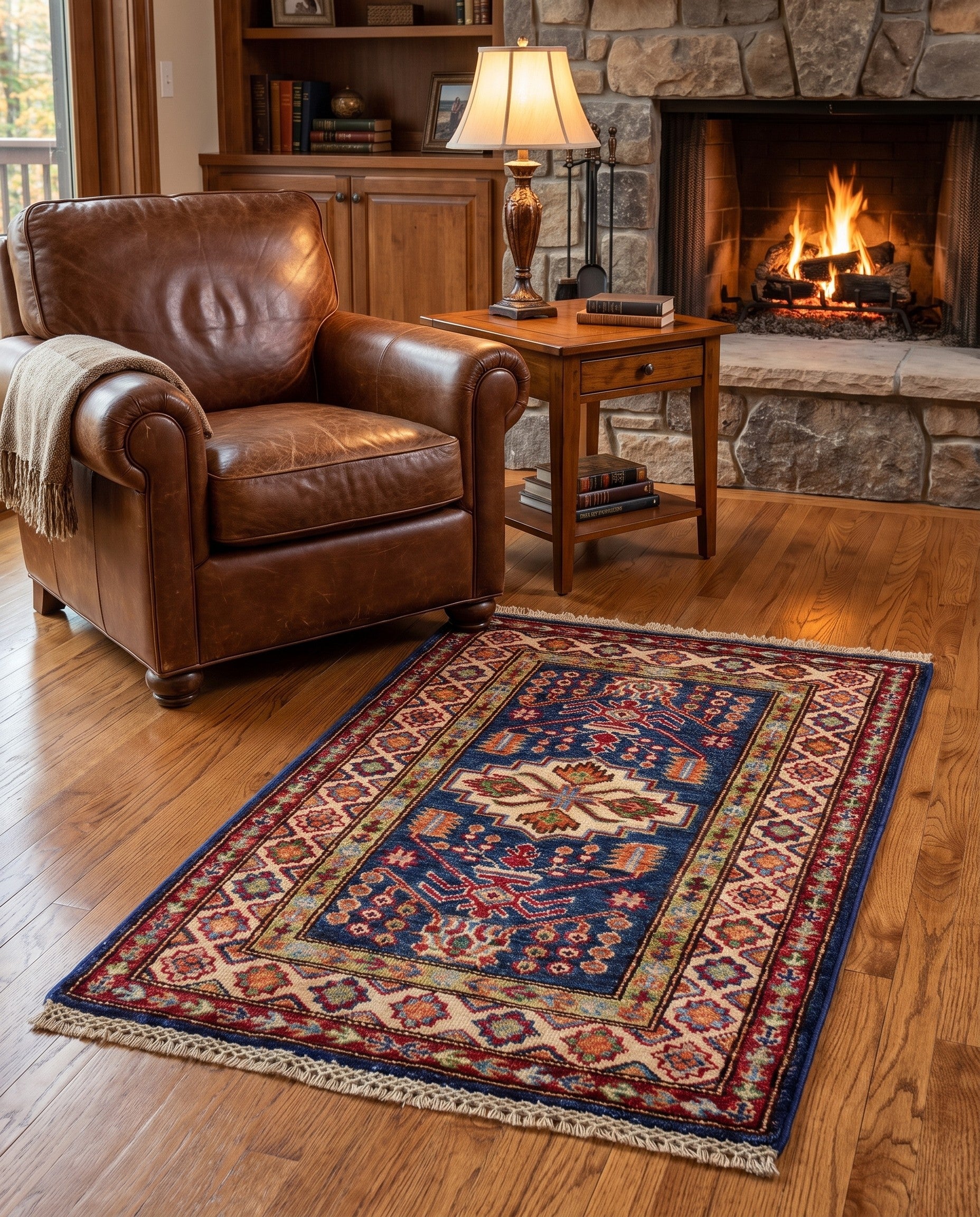 2' x 3' 1 Hand Knotted Kazak Rug