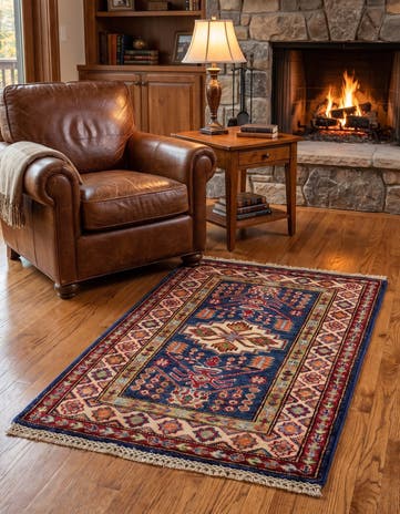 2' x 3' 1 Hand Knotted Kazak Rug
