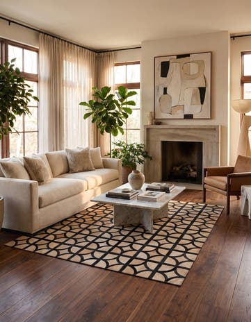 5' x 7' 10 Cowhide Leather Rug