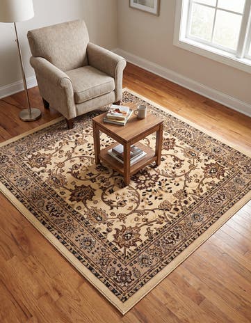 6' x 6' Kashan Design Square Rug