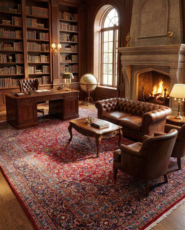 9' 8 x 13' Hand Knotted Mashad Persian Wool Rug