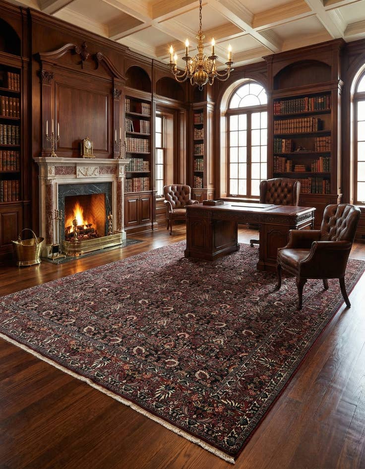 Detail image of  8' 3 x 11' 2 Bidjar With Silk Rug