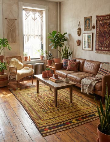 3' 10 x 5' 10 Hand Woven Kilim Afghan Wool Rug