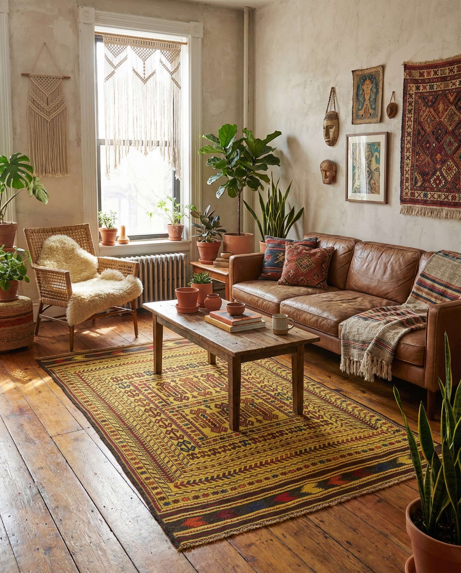 3' 10 x 5' 10 Hand Woven Kilim Afghan Wool Rug