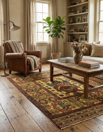 4' 3 x 6' 6 Hand Knotted Sumak Wool Rug