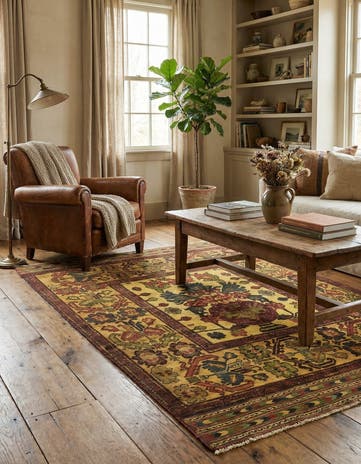 4' 3 x 6' 6 Hand Knotted Sumak Wool Rug