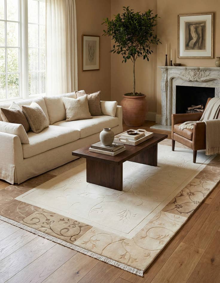 Detail image of  6' 8 x 9' 11  Hand Knotted Darya Wool Rug