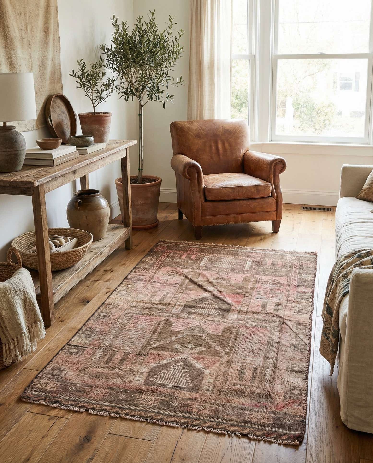 2' 10 x 4' 9 Hand Knotted Ultra Vintage Persian Wool Rug